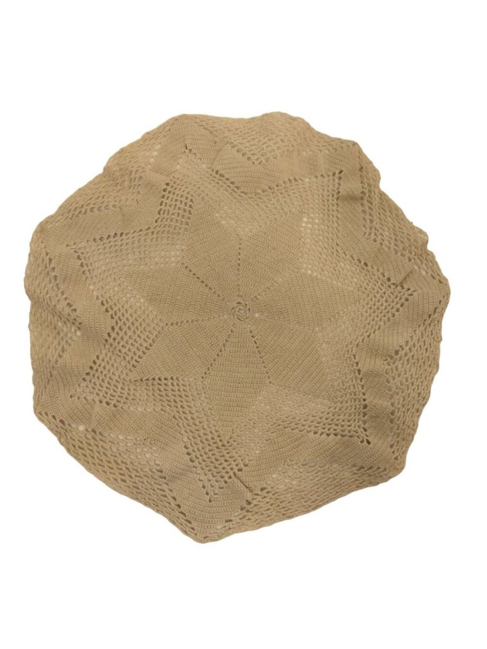 Doily Beige Star Hand Crocheted Round Octagon Grannycore Vintage 12 inch
